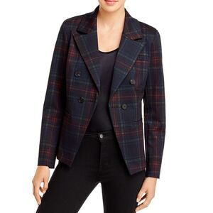 Bagatelle Plaid Blazer‎ Jacket Coat Women's Size XS Office Work Job Burgundy
